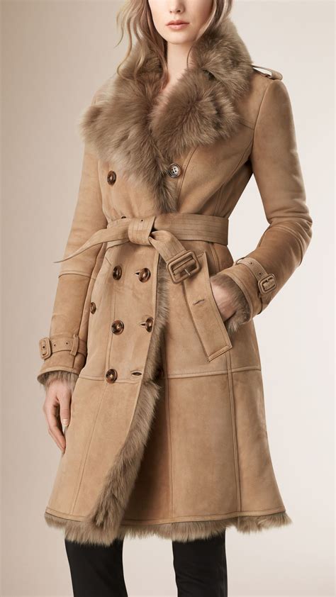 burberry sheepskin jacket outfit|burberry cashmere cape jacket.